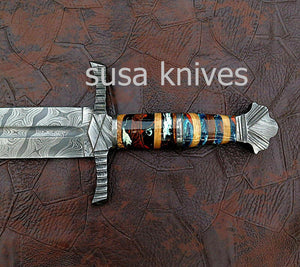 Custom Handmade Damascus Steel Swords Knife - SUSA KNIVES