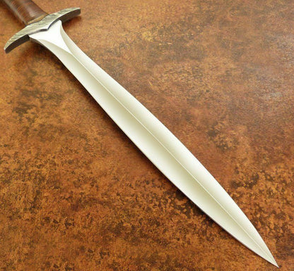 Beautiful Custom Handmade D2 Steel Mini Sword| Sheath | Leather Roll Handle - SUSA KNIVES