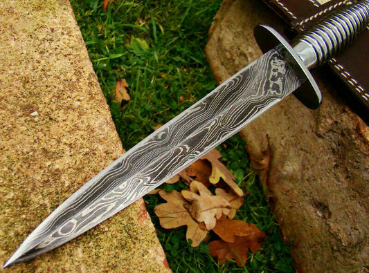 Damascus steelom Handmade Carbon Steel Dagger Knife | Steel Gripped Handle - SUSA KNIVES