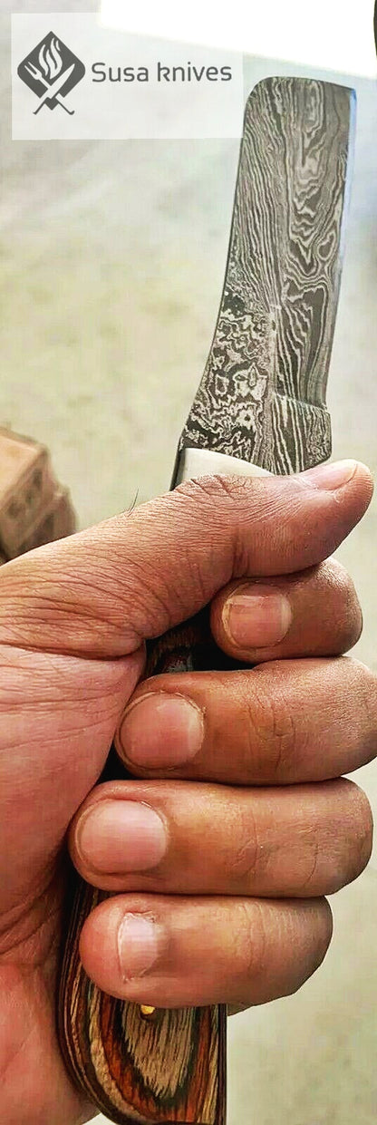 HAND FORGED DAMASCUS Overall Length:  9" Inches - SUSA KNIVES