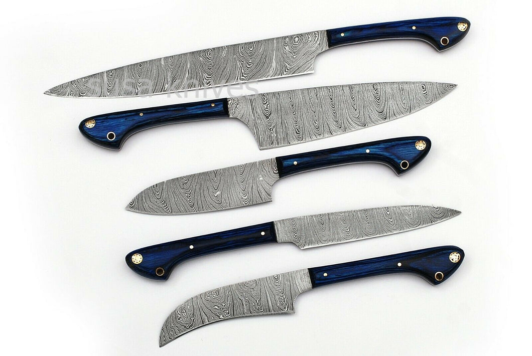 Custom Handmade Damascus Kitchen Knife Chef Knives Set - SUSA KNIVES