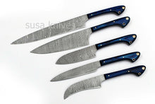 Load image into Gallery viewer, Custom Handmade Damascus Kitchen Knife Chef Knives Set - SUSA KNIVES

