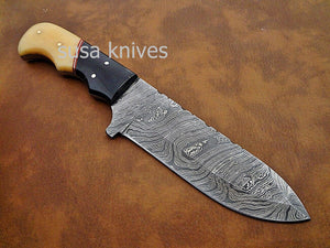 Custom hand crafted Damascus steel Moqen,s Skinner Knife (Special Sale) - SUSA KNIVES