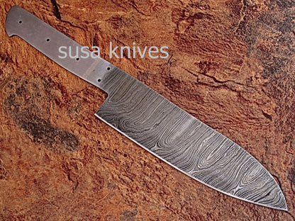 CUSTOM HAND MADE DAMASCUS BLANK BLADE 6 PCS KITCHEN/CHEF KNIFE SET - SUSA KNIVES