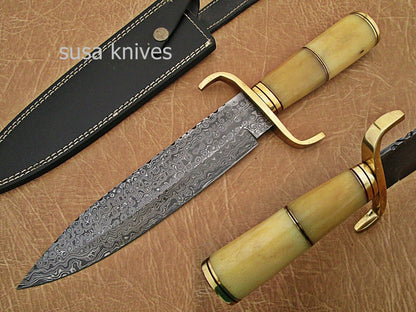 Damascus Steel hunting Bowie knife - SUSA KNIVES