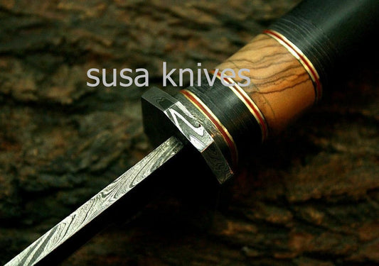 Custom Handmade Damascus Steel SWORD " Buffalo Horn Handle - SUSA KNIVES