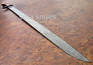 CUSTOM HAND MADE DAMASCUS STEEL HUNTING SWORD KNIFE. - SUSA KNIVES