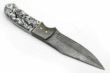 Load image into Gallery viewer, CUSTOM HAND MADE DAMASCUS STEEL FULL TANG HUNTING SKINNER KNIFE - SUSA KNIVES

