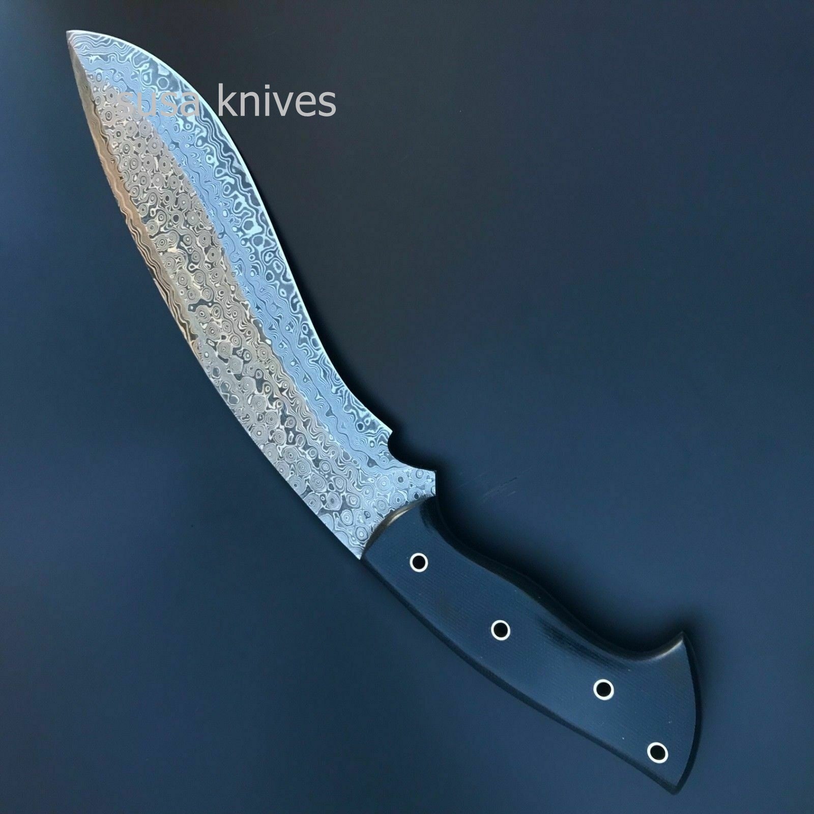 Custom Handmade Damascus Steel Amazing Kukri Knife With Black Micarta Handle - SUSA KNIVES