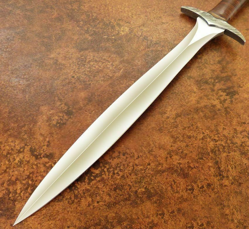 Beautiful Custom Handmade D2 Steel Mini Sword| Sheath | Leather Roll Handle - SUSA KNIVES