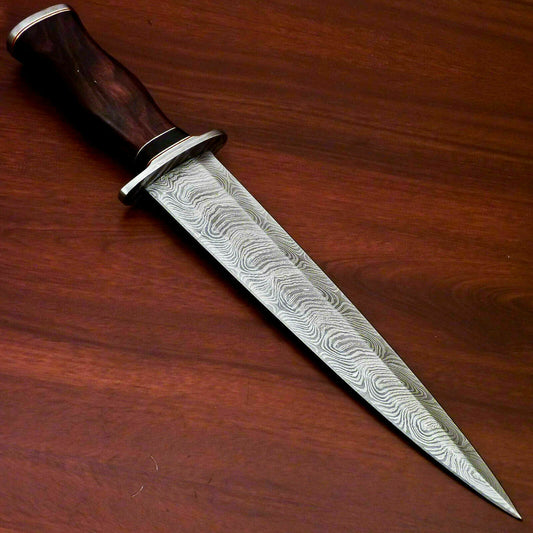 AmazingCustom Hand-Forged Damascus Steel Dagger knife " Natural Rose Wood Handle - SUSA KNIVES