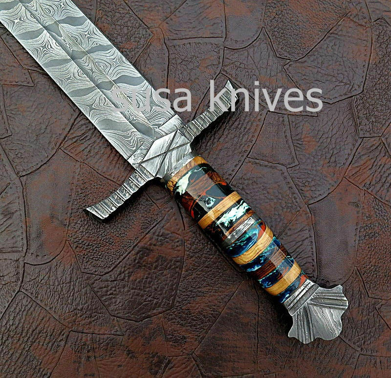 Custom Handmade Damascus Steel Swords Knife - SUSA KNIVES