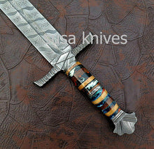 Load image into Gallery viewer, Custom Handmade Damascus Steel Swords Knife - SUSA KNIVES
