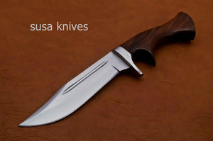 Handmade D2 Steenless Steel 11.00 Inches Bowie Knive Rose Wood Handle - SUSA KNIVES