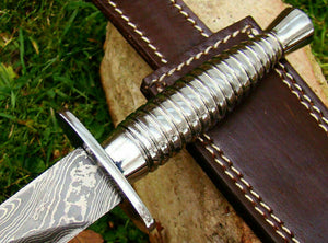 Damascus steelom Handmade Carbon Steel Dagger Knife | Steel Gripped Handle - SUSA KNIVES