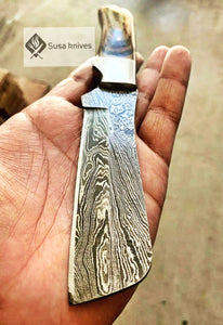 HAND FORGED DAMASCUS Overall Length:  9" Inches - SUSA KNIVES