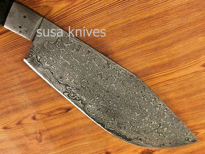 Custom Made Hand Forged Damascus Steel Bowie Knife - SUSA KNIVES