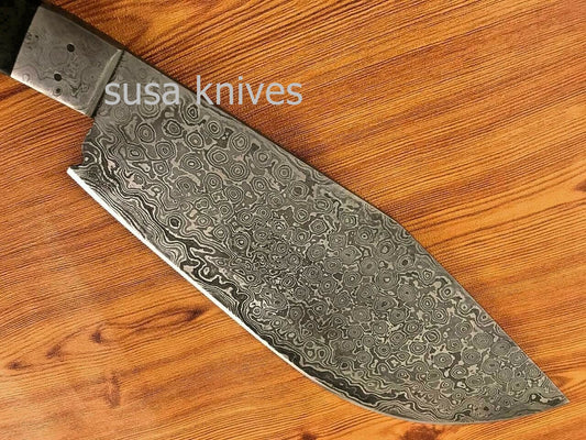 Custom Made Hand Forged Damascus Steel Bowie Knife - SUSA KNIVES