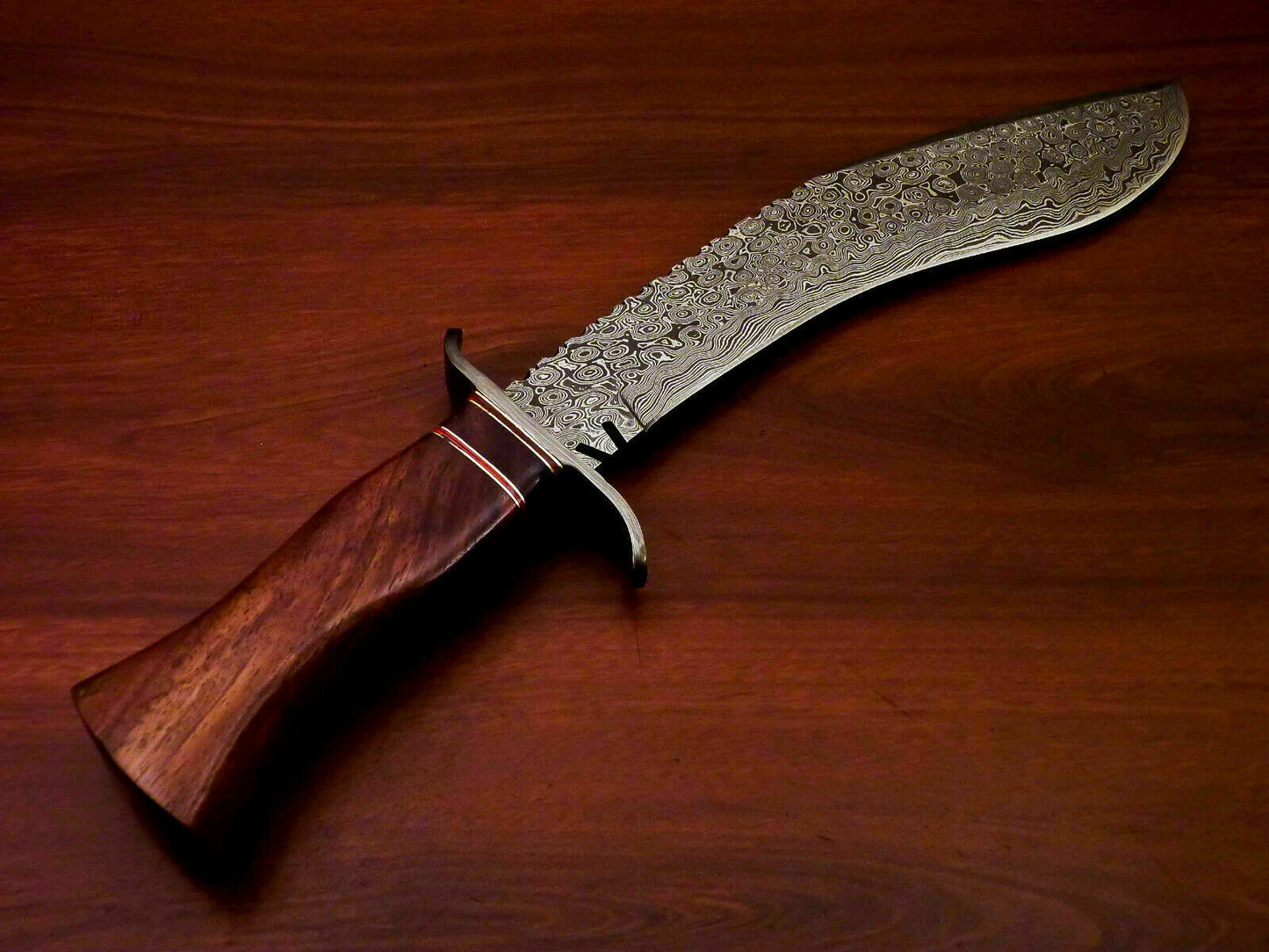 -Custom Handmade Damascus Kukri Knife [Sheath] Natural Wood Handle - SUSA KNIVES