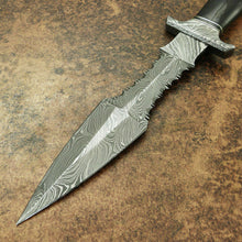 Load image into Gallery viewer, Amazing Custom Handmade Damascus Steel Dagger Knife &quot; Buffalo horn Handle - SUSA KNIVES
