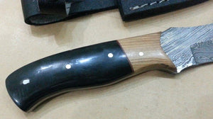 Custom hand crafted Damascus steel Buck & Bear knife - SUSA KNIVES