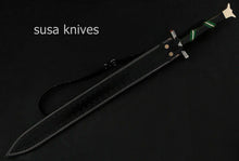 Load image into Gallery viewer, Custom Handmade New Damascus Steel Viking Snake Style Sword, Micarta Handle - SUSA KNIVES
