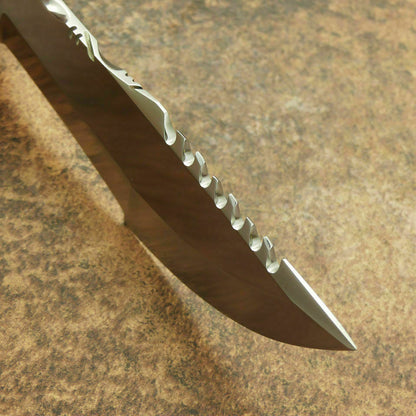 Beautiful Custom Handmade D2 Steel Tracker Knife | Sheath | Ram Horn Handle3 - SUSA KNIVES