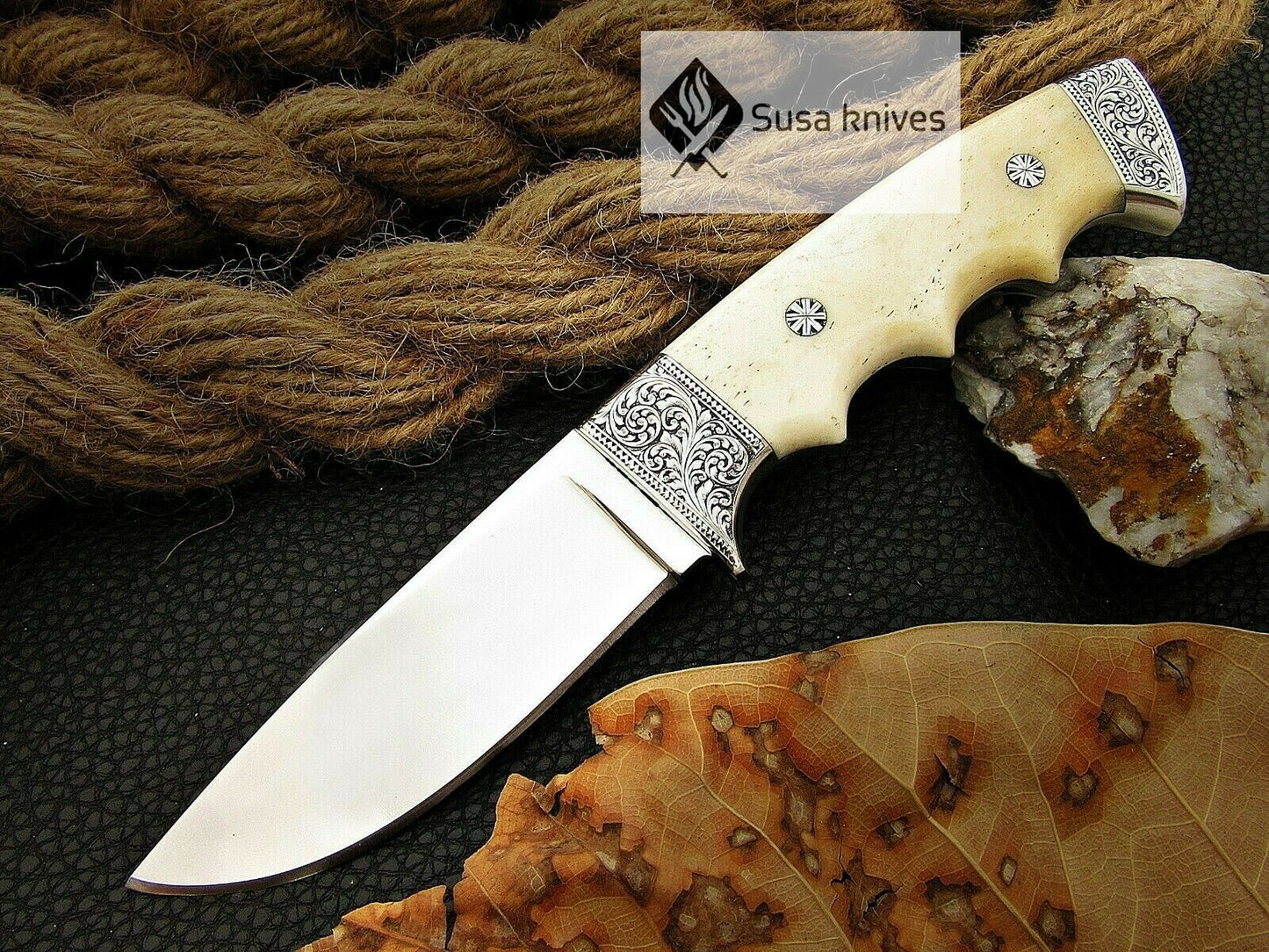 HANDMADE OUTCLASS ENGRAVED, HUNTING/FIGHTING CLAW KNIFE  440C MIRROR POLISHED - SUSA KNIVES