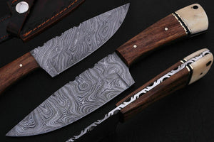 BEAUTIFUL CUSTOM HAND MADE DAMASCUS STEEL HUNTING SKINNER KNIFE. - SUSA KNIVES