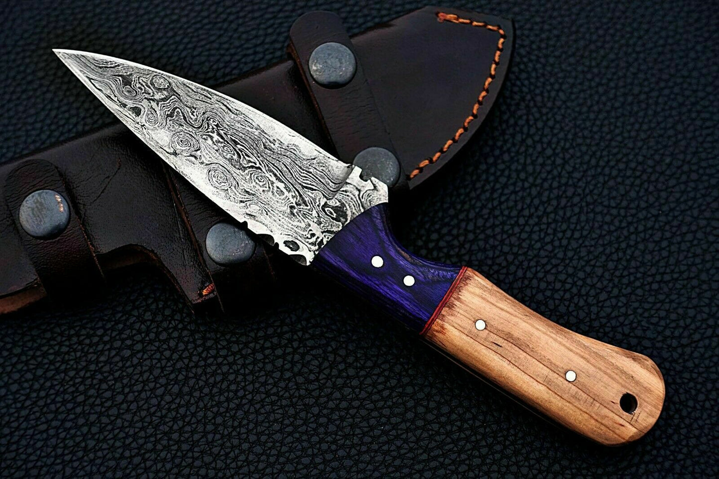 CUSTOM HAND MADE DAMASCUS STEEL HUNTING SKINNER KNIFE. - SUSA KNIVES