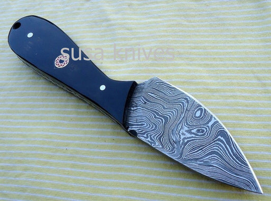 Customized Handmade Damascus Steel Black dragon skinner Knife - SUSA KNIVES