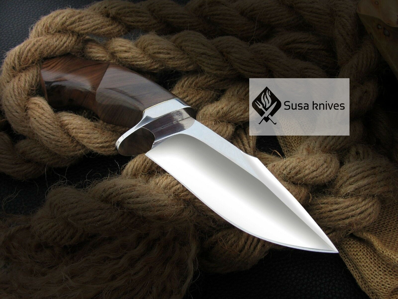 CUSTOM MADE, MIRROR POLISHED 440 C ,OUTDOOR JUNGLE HUNTING / FIGHTING CLAW KNIFE - SUSA KNIVES