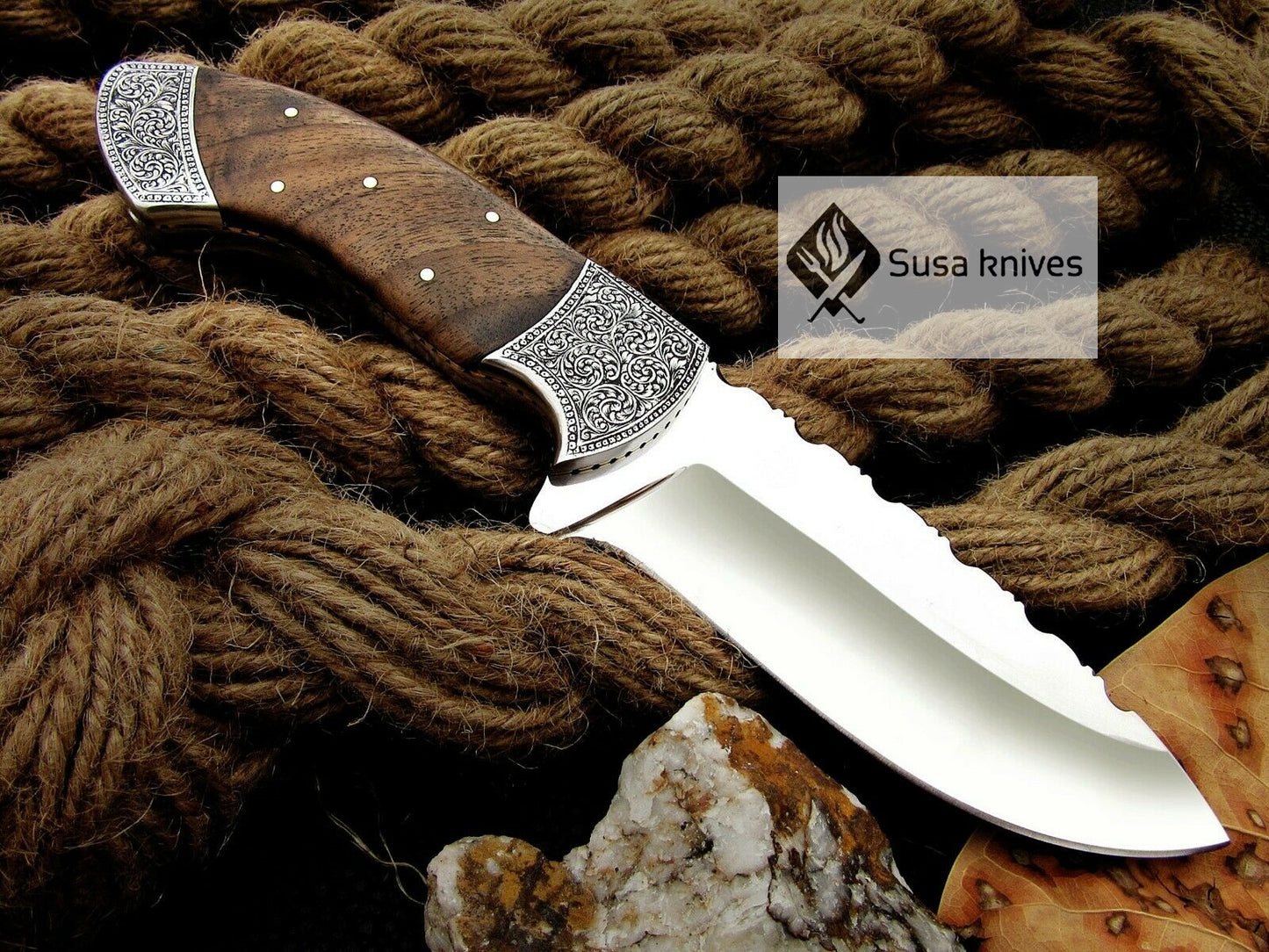 HANDMADE ENGRAVED OUTDOOR HUNTING / FIGHTING CLAW KNIFE - SUSA KNIVES