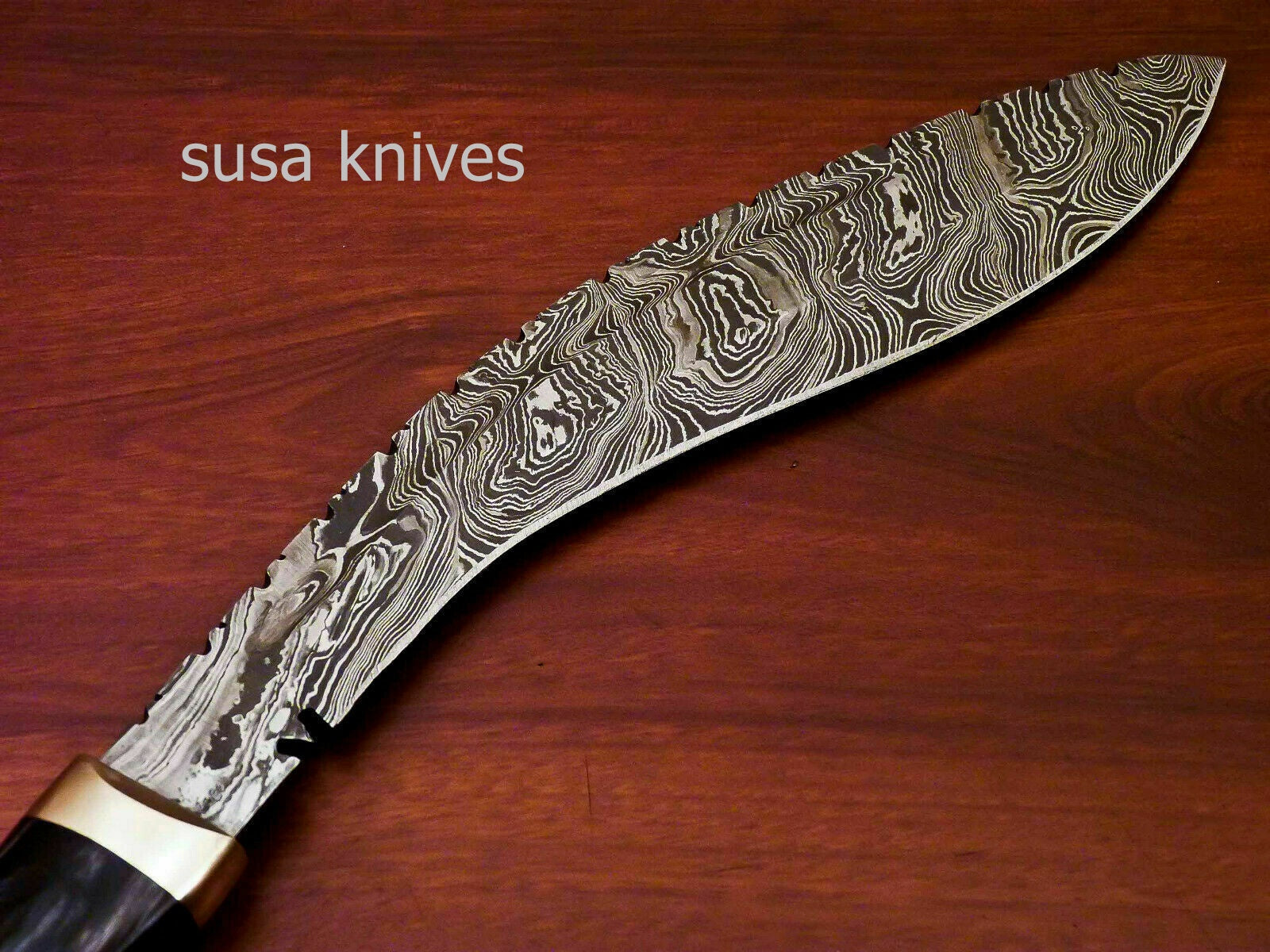 Custom Handmade Damascus Steel Kukri Knife[Sheath] Hard Wood Handle - SUSA KNIVES