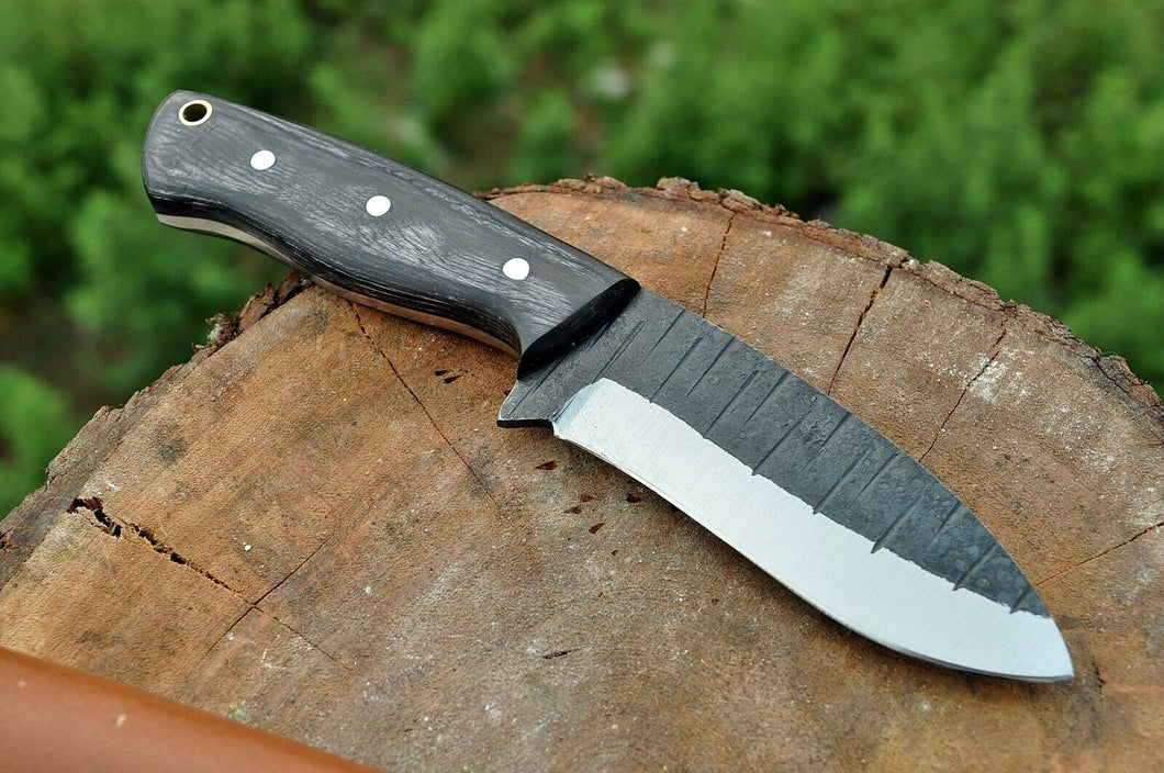 hand Forged Railroad Spike Carbon Steel Hunting Knife W/ Wood Handle - SUSA KNIVES