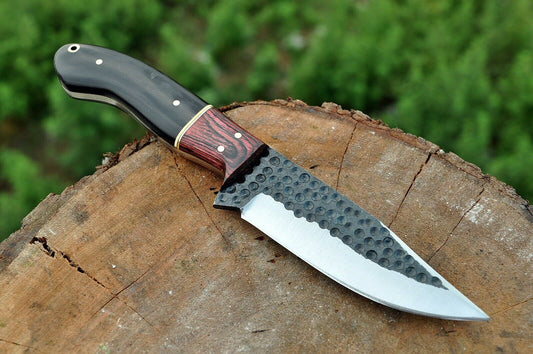 hand Forged Railroad Spike Carbon Steel Hunting Knife W/ Wood Handle - SUSA KNIVES
