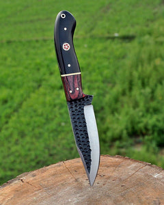 hand Forged Railroad Spike Carbon Steel Hunting Knife W/ Wood Handle - SUSA KNIVES