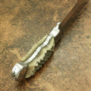 Beautiful Custom Handmade D2 Steel Tracker Knife | Sheath | Ram Horn Handle3 - SUSA KNIVES