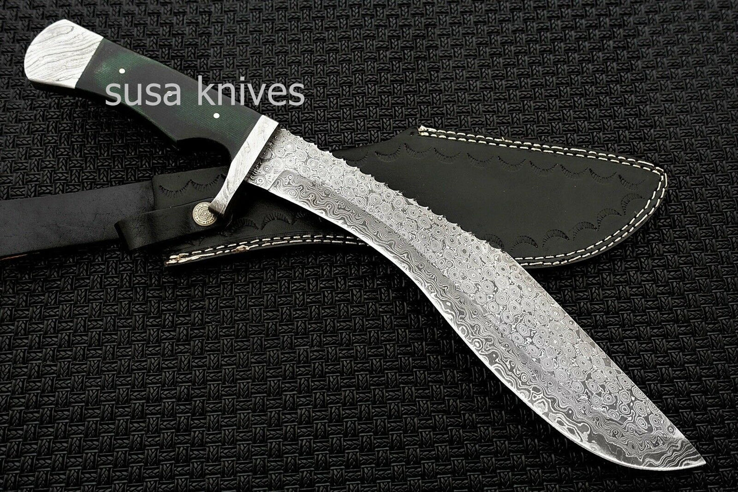 Custom Handmade Damascus Kukri Knife - SUSA KNIVES