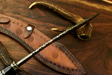 Load image into Gallery viewer, Custom Handmade Damascus Steel Kukri Knife | Sheath | Buffalo Horn Handle. - SUSA KNIVES
