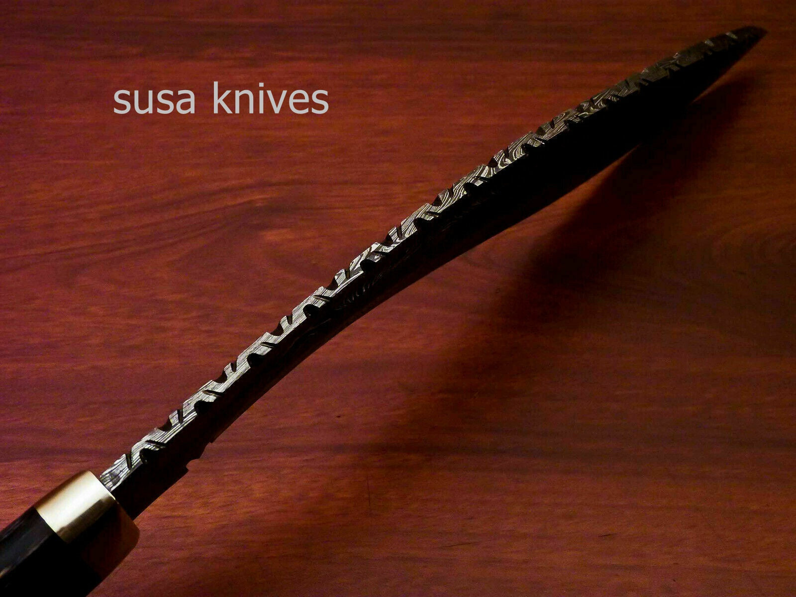 Custom Handmade Damascus Steel Kukri Knife[Sheath] Hard Wood Handle - SUSA KNIVES