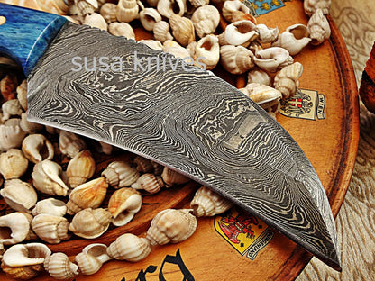 Custom made Moqen,s Damascus steel knife - SUSA KNIVES