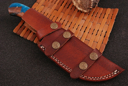 CUSTOM HAND FORGED DAMASCUS STEEL TRACKER Hunting KNIFE - SUSA KNIVES