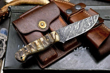Load image into Gallery viewer, Handmade Hammered Damascus Custom Bird Fish Small Hunting Skinning Knife - SUSA KNIVES
