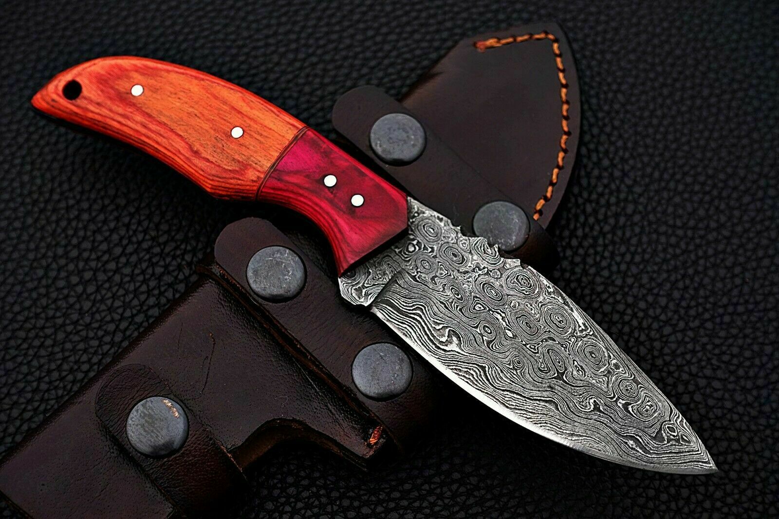 CUSTOM HAND MADE DAMASCUS STEEL HUNTING SKINNER KNIFE. - SUSA KNIVES