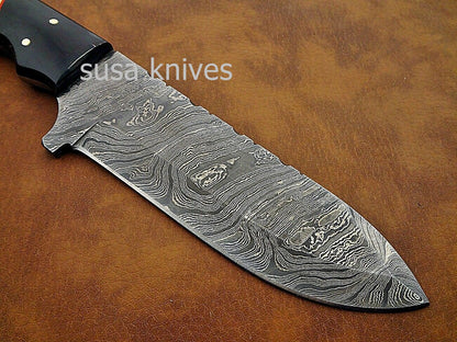 Custom hand crafted Damascus steel Moqen,s Skinner Knife (Special Sale) - SUSA KNIVES
