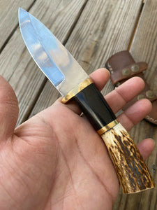 CUSTOM HAND FORGED D2 STEEL Hunting KNIFE W/ STAG HANDLE - SUSA KNIVES