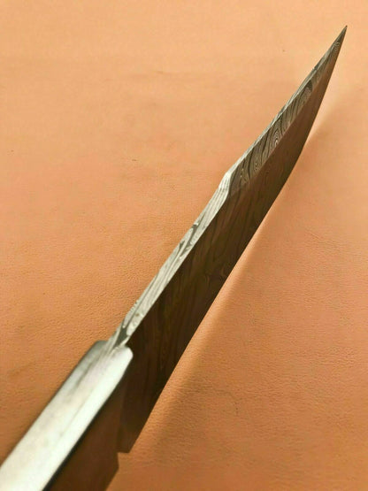 Custom Handmade Hunting Steel Hunting Knife | Sheath Buffalo Horn Handle - SUSA KNIVES