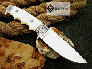 HANDMADE OUTCLASS ENGRAVED, HUNTING/FIGHTING CLAW KNIFE  440C MIRROR POLISHED - SUSA KNIVES