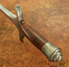 Load image into Gallery viewer, Beautiful Custom Handmade D2 Steel Mini Sword| Sheath | Leather Roll Handle - SUSA KNIVES
